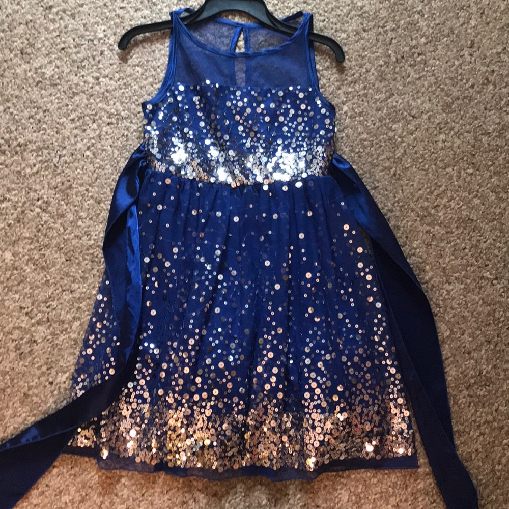 Royal blue sequins dress